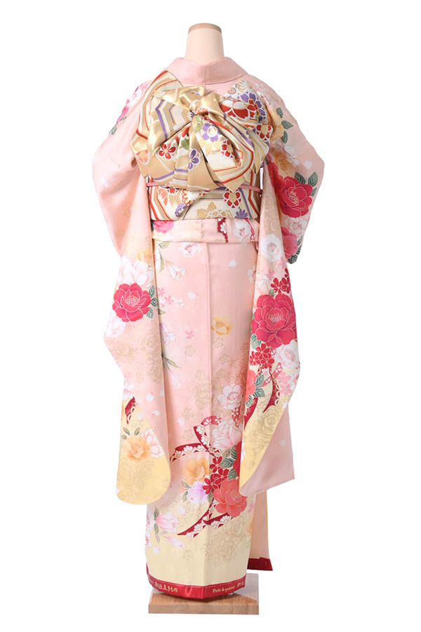 振袖レンタル 絢爛花束文 桜色 Lサイズ A031｜京都きもの市場