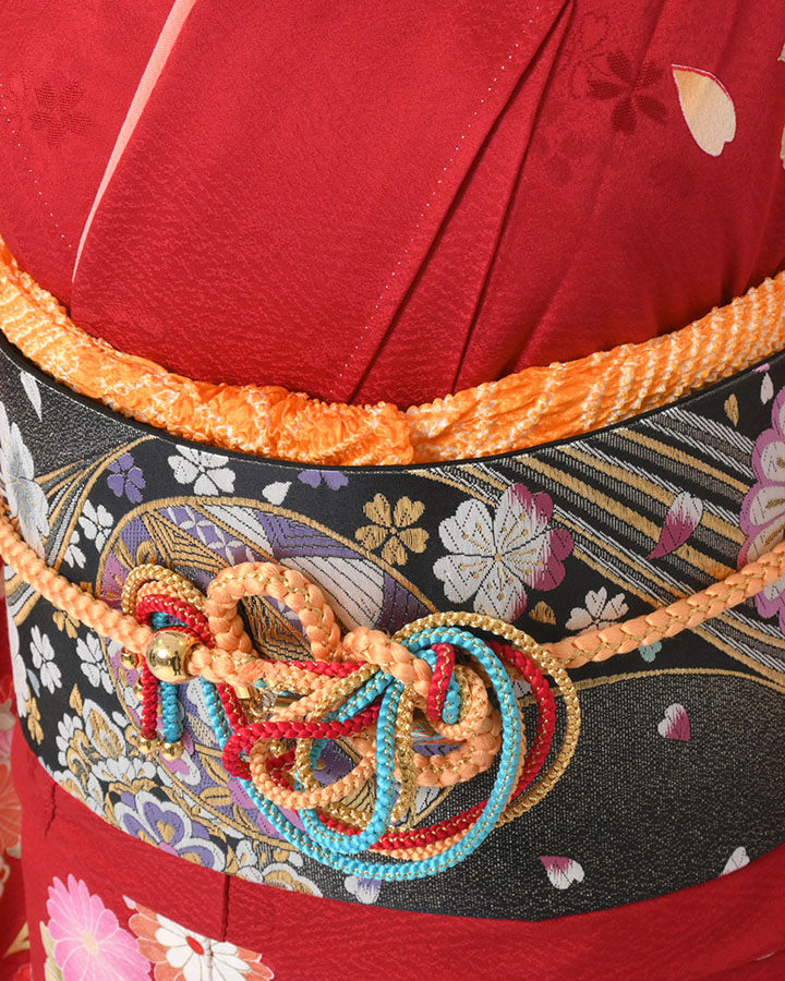 振袖（正絹） 吉祥宝春秋花 赤色 Lサイズ A062 レンタル｜京都きもの