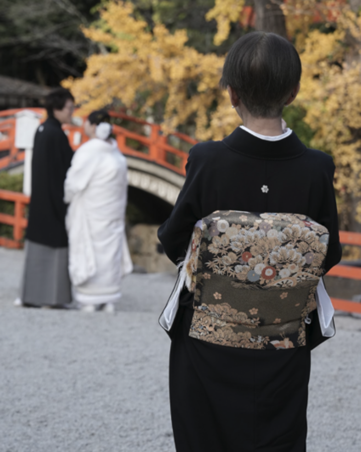 黒留袖（正絹） 束ね熨斗に宝花丸 Lサイズ B062 レンタル｜京都きもの 