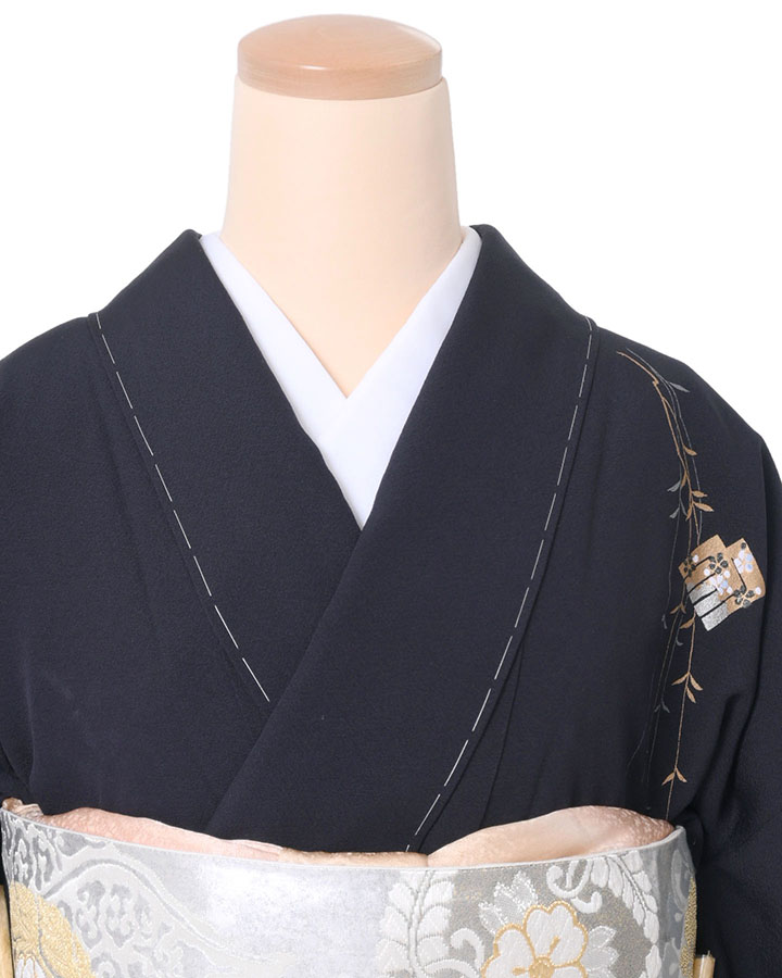 訪問着レンタル 柳に源氏香 黒色 Mサイズ D102｜京都きもの市場 着物  