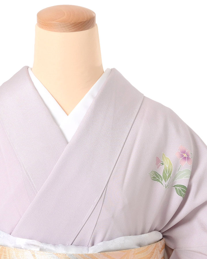 着物　訪問着　正絹　花柄 正絹訪問着 レンタルフルセット「総柄汕頭刺繍 雪輪に小花