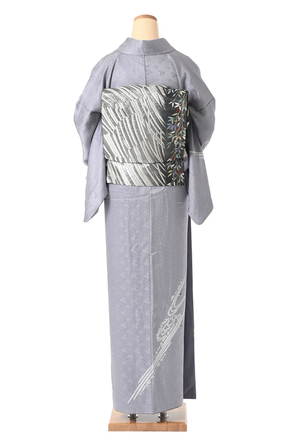 訪問着レンタル 鹿の子流水 藤鼠色 Mサイズ D449｜京都きもの市場 着物