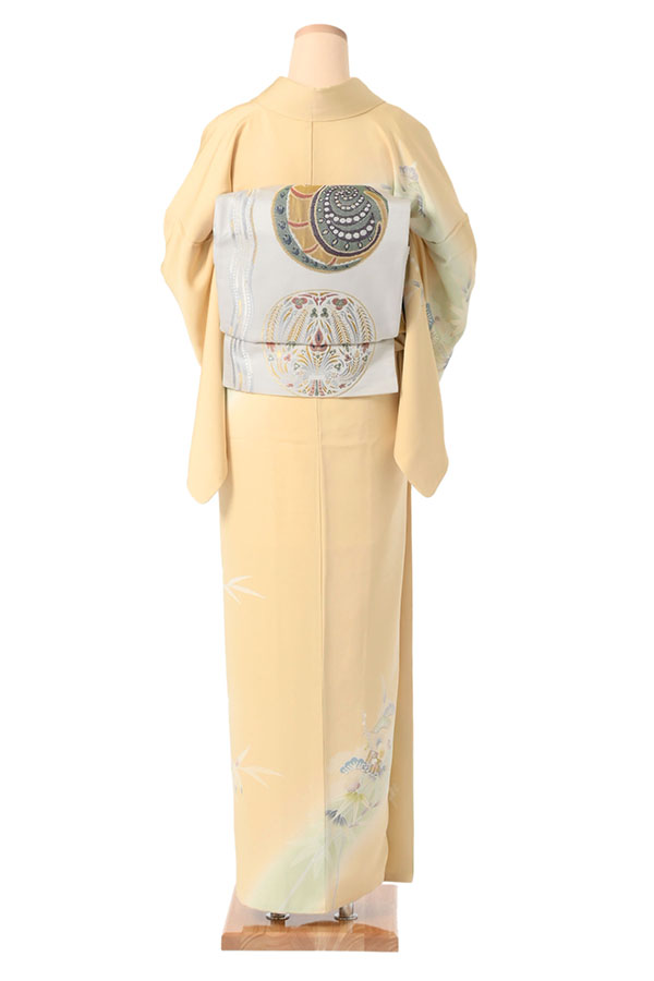 訪問着＊袷着物  霞に御所解き文様　松竹梅  藤色  2HP1 □セール□訪問着＊袷着物 霞に御所解き文様 松竹梅 藤色 2HP1