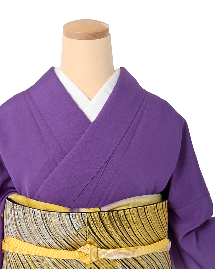 訪問着（正絹） 流水花散文様 江戸紫色 Mサイズ D840 レンタル｜京都