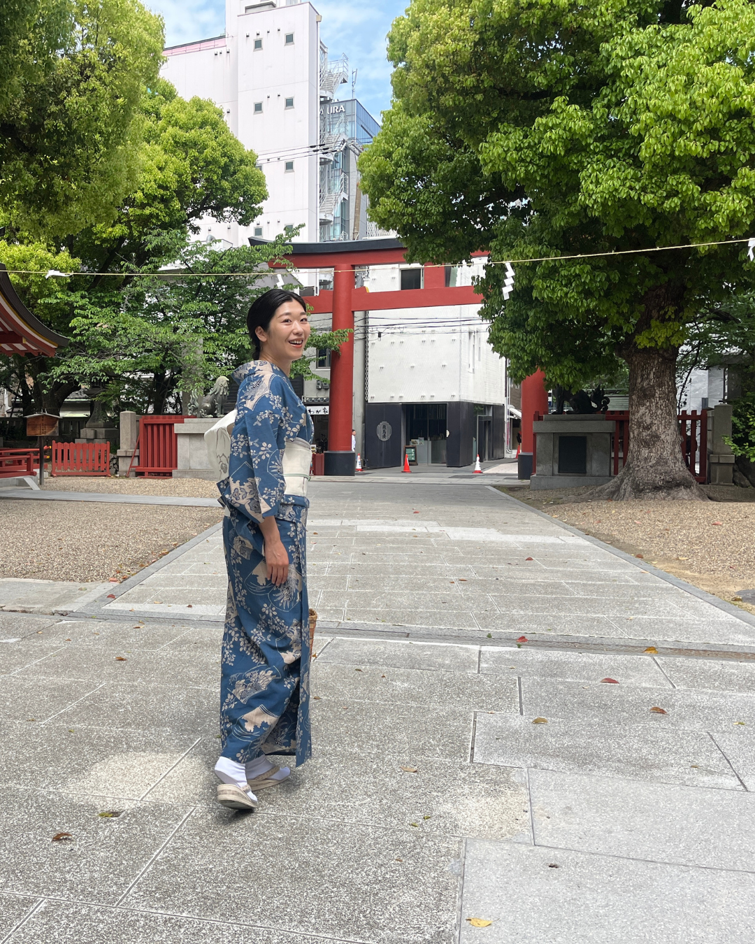 浴衣【竺仙】 奥州小紋 萩に花冊子 藍地 y009 レンタル｜京都きもの