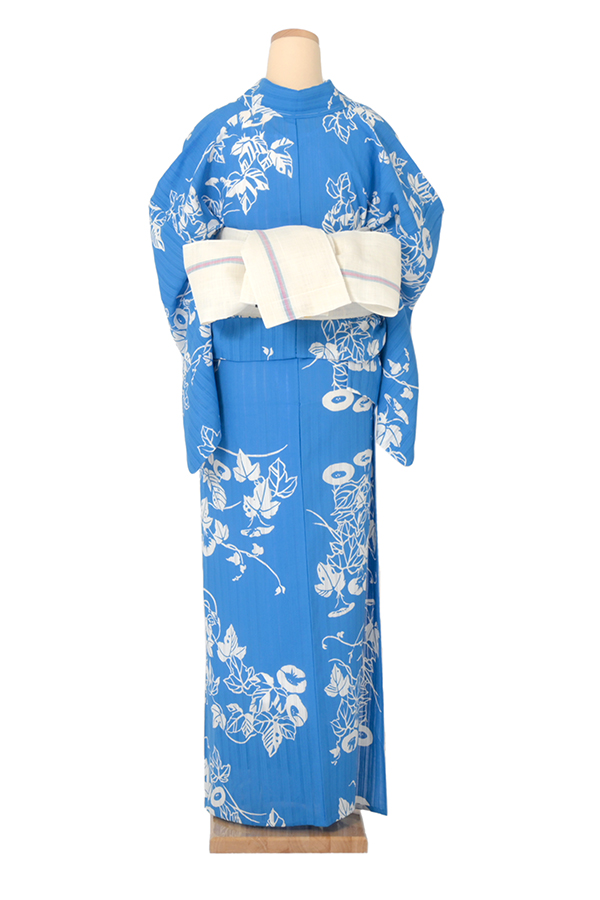 浴衣レンタル【竺仙】 朝顔 青地（かげろう地） Y019｜京都きもの市場